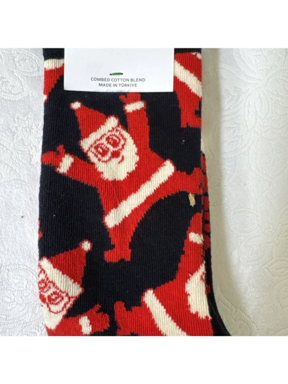 Happy Socks Santa Medium 8-12 Crew Socks Christmas Holiday Novelty 41-46 NEW